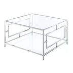 Town Square Chrome Square Coffee Table Chrome - Breighton Home