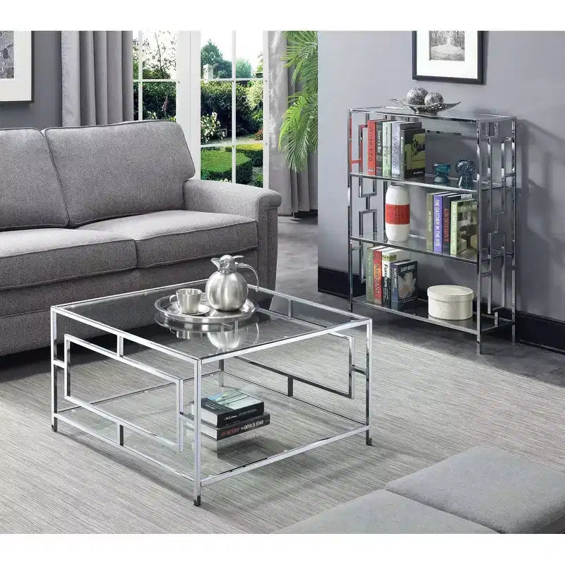 Table basse carrée Town Square Chrome - Breighton Home