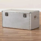 Coffre de rangement métallique Serge argenté - Baxton Studio