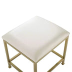 Tabouret de coiffeuse Aimee doré - Crosley : Moderne, rembourré en similicuir, cadre en acier, assise capitonnée, capacité de 113 kg, hauteur de 47,6 cm