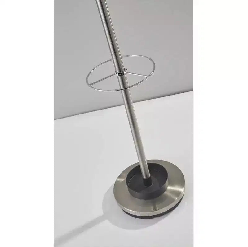 Porte-parapluies et porte-manteaux en acier - Adesso : 6 crochets, structure métallique, 175 cm de haut, bac de récupération d'eau