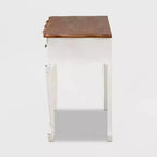Console Sophie Small 3 tiroirs : Détail sculpté, Boutons en laiton - Baxton Studio