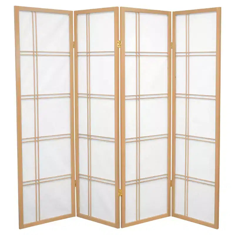 Paravent shoji Double Croix de 1,5 m de haut (4 panneaux) - Oriental Furniture