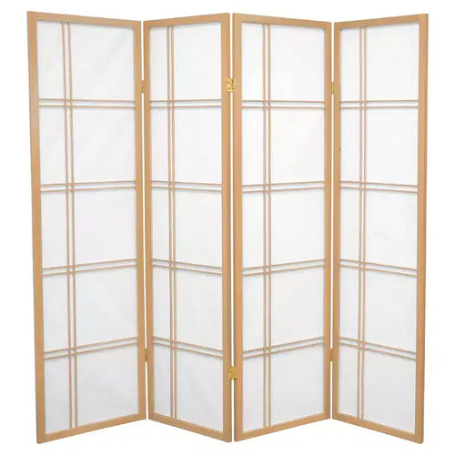Paravent shoji Double Croix de 1,5 m de haut (4 panneaux) - Oriental Furniture