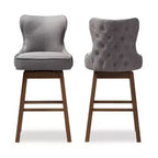 Gradisca Tabourets de bar rembourrés en bois moderne et contemporain Lot de 2 - Baxton Studio