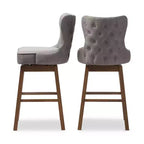 Gradisca Tabourets de bar rembourrés en bois moderne et contemporain Lot de 2 - Baxton Studio