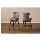 Gradisca Tabourets de bar rembourrés en bois moderne et contemporain Lot de 2 - Baxton Studio