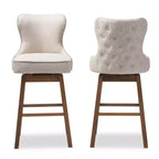 Gradisca Tabourets de bar rembourrés en bois moderne et contemporain Lot de 2 - Baxton Studio