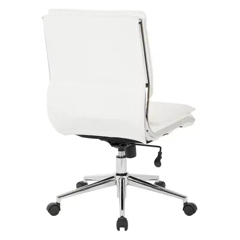 Chaise de bureau manager sans accoudoirs en similicuir avec dossier mi-haut et piétement chromé - OSP Designs