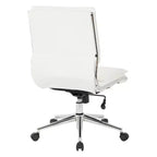 Chaise de bureau manager sans accoudoirs en similicuir avec dossier mi-haut et piétement chromé - OSP Designs