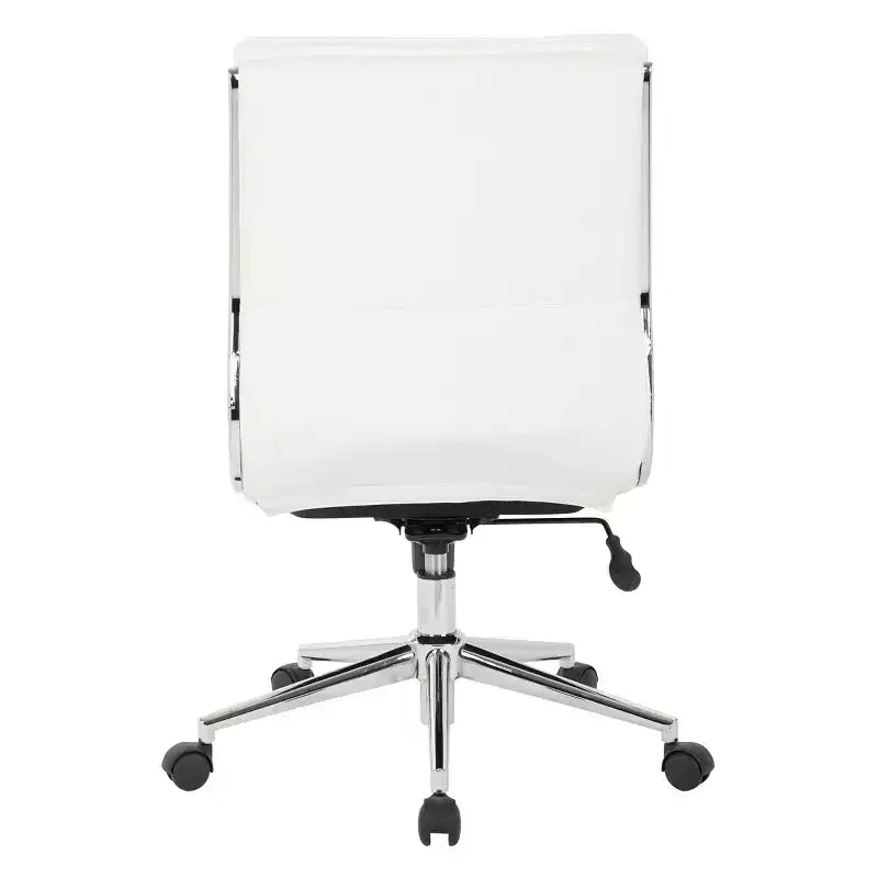 Chaise de bureau manager sans accoudoirs en similicuir avec dossier mi-haut et piétement chromé - OSP Designs
