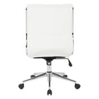 Chaise de bureau manager sans accoudoirs en similicuir avec dossier mi-haut et piétement chromé - OSP Designs