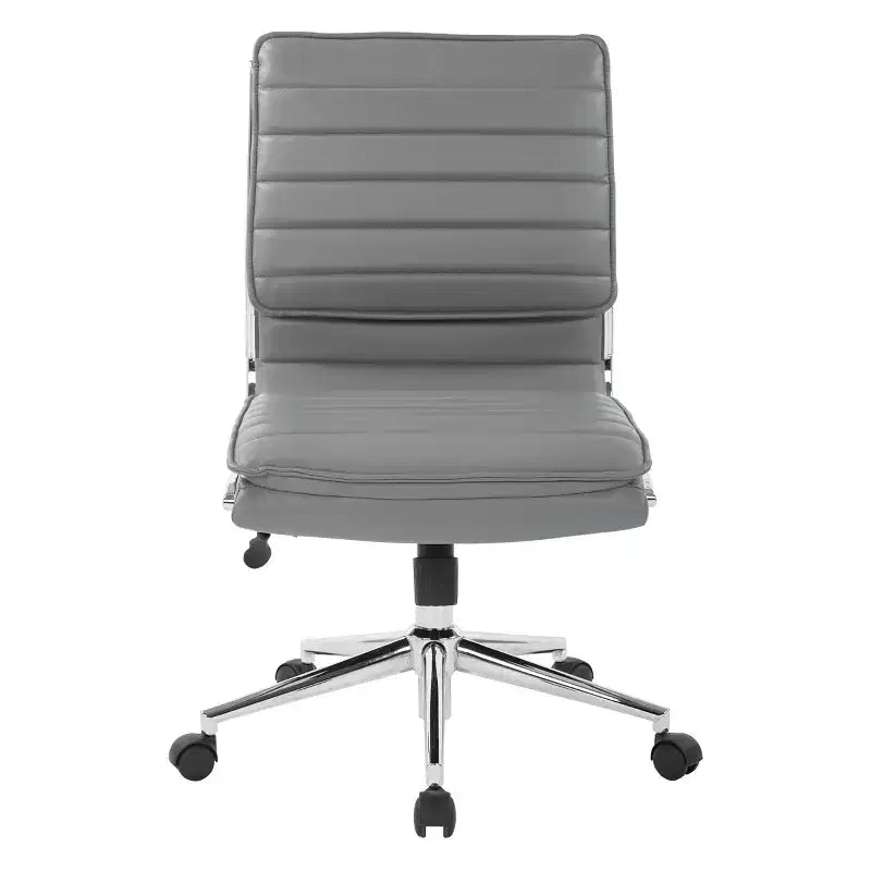 Chaise de bureau manager sans accoudoirs en similicuir avec dossier mi-haut et piétement chromé - OSP Designs