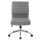 Chaise de bureau manager sans accoudoirs en similicuir avec dossier mi-haut et piétement chromé - OSP Designs