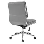 Chaise de bureau manager sans accoudoirs en similicuir avec dossier mi-haut et piétement chromé - OSP Designs
