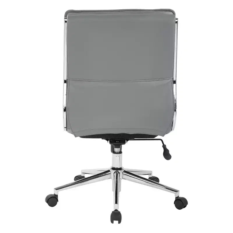 Chaise de bureau manager sans accoudoirs en similicuir avec dossier mi-haut et piétement chromé - OSP Designs