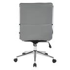 Chaise de bureau manager sans accoudoirs en similicuir avec dossier mi-haut et piétement chromé - OSP Designs