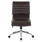 Chaise de bureau manager sans accoudoirs en similicuir avec dossier mi-haut et piétement chromé - OSP Designs
