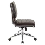 Chaise de bureau manager sans accoudoirs en similicuir avec dossier mi-haut et piétement chromé - OSP Designs