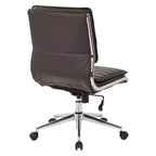 Chaise de bureau manager sans accoudoirs en similicuir avec dossier mi-haut et piétement chromé - OSP Designs