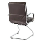 Chaise de bureau manager sans accoudoirs en similicuir avec dossier mi-haut et piétement chromé - OSP Designs