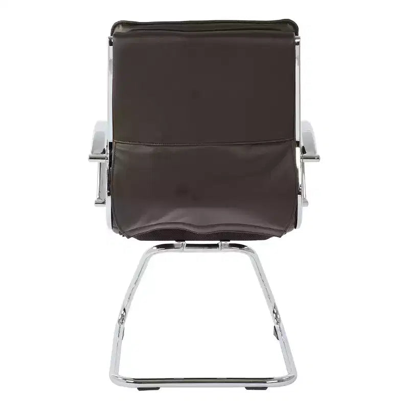 Chaise de bureau manager sans accoudoirs en similicuir avec dossier mi-haut et piétement chromé - OSP Designs