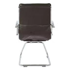 Chaise de bureau manager sans accoudoirs en similicuir avec dossier mi-haut et piétement chromé - OSP Designs