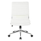Chaise de bureau manager sans accoudoirs en similicuir avec dossier mi-haut et piétement chromé - OSP Designs