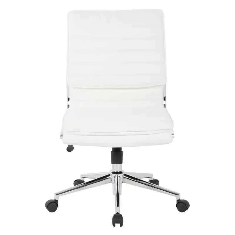 Chaise de bureau manager sans accoudoirs en similicuir avec dossier mi-haut et piétement chromé - OSP Designs