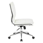 Chaise de bureau manager sans accoudoirs en similicuir avec dossier mi-haut et piétement chromé - OSP Designs