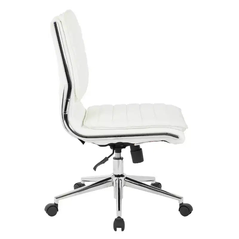 Chaise de bureau manager sans accoudoirs en similicuir avec dossier mi-haut et piétement chromé - OSP Designs