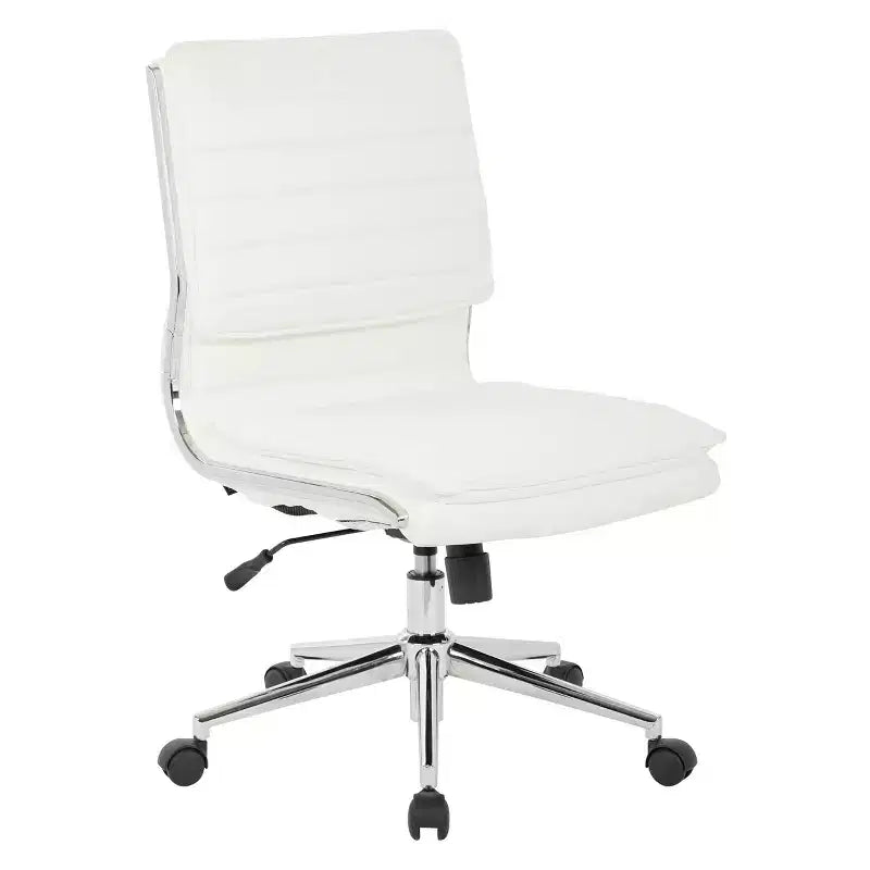 Chaise de bureau manager sans accoudoirs en similicuir avec dossier mi-haut et piétement chromé - OSP Designs