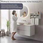 Étagère de rangement de salle de bain avec porte-serviettes 25 - Meubles Alaterre