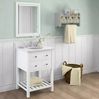 Étagère de rangement de salle de bain avec porte-serviettes 25 - Meubles Alaterre