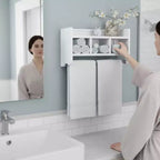 Étagère de rangement de salle de bain avec porte-serviettes 25 - Meubles Alaterre