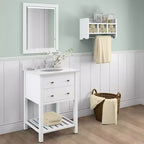 Étagère de rangement de salle de bain avec porte-serviettes 25 - Meubles Alaterre