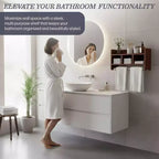 Étagère de rangement de salle de bain avec porte-serviettes 25 - Meubles Alaterre
