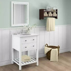 Étagère de rangement de salle de bain avec porte-serviettes 25 - Meubles Alaterre