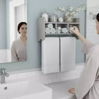 Étagère de rangement de salle de bain avec porte-serviettes 25 - Meubles Alaterre