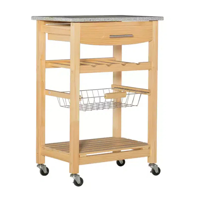 Roger Kitchen Island Granite Top - Linon