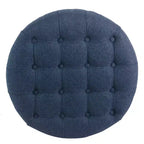 Grand pouf de rangement rond touffeté - HomePop