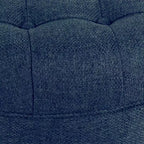 Grand pouf de rangement rond touffeté - HomePop