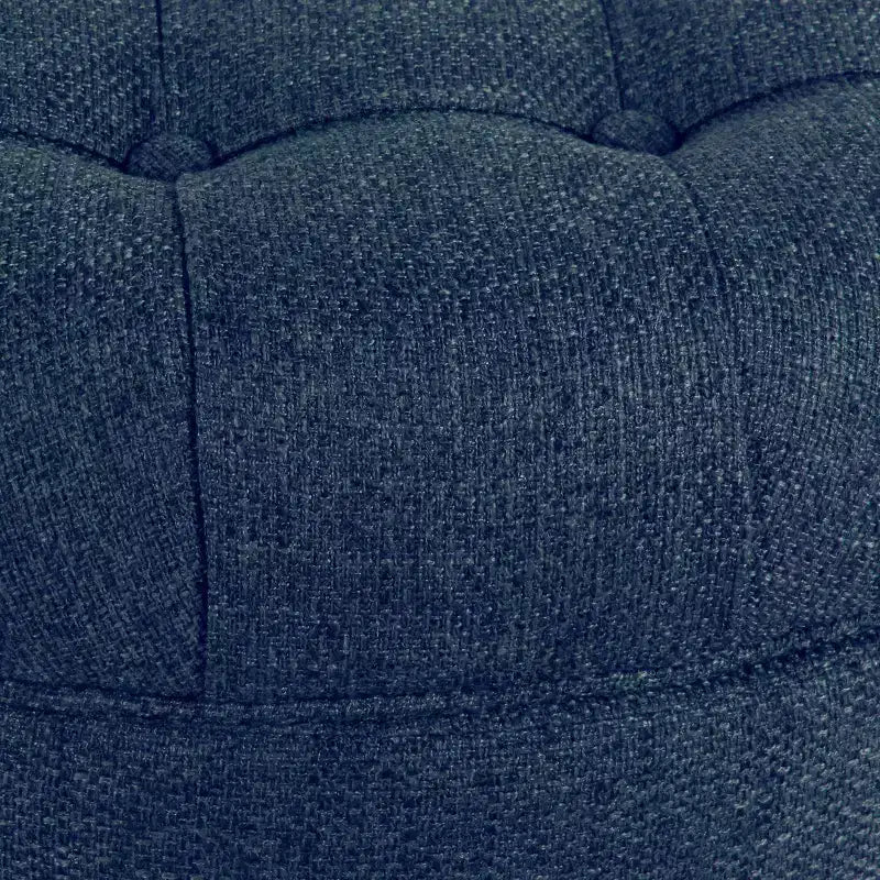 Grand pouf de rangement rond touffeté - HomePop