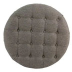 Grand pouf de rangement rond touffeté - HomePop