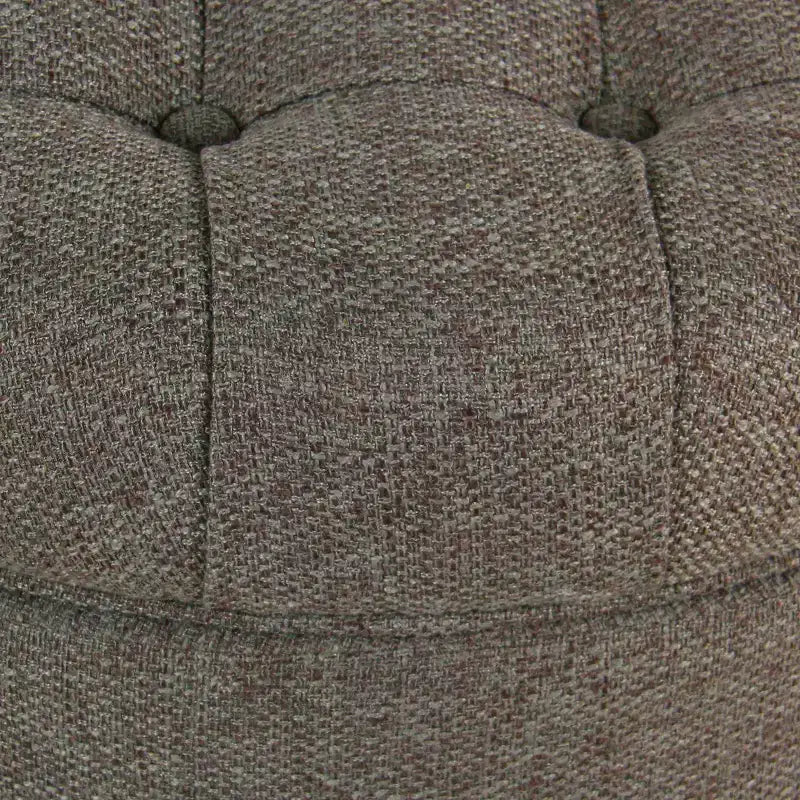 Grand pouf de rangement rond touffeté - HomePop