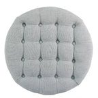 Grand pouf de rangement rond touffeté - HomePop