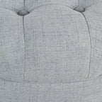 Grand pouf de rangement rond touffeté - HomePop