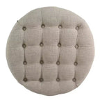 Grand pouf de rangement rond touffeté - HomePop