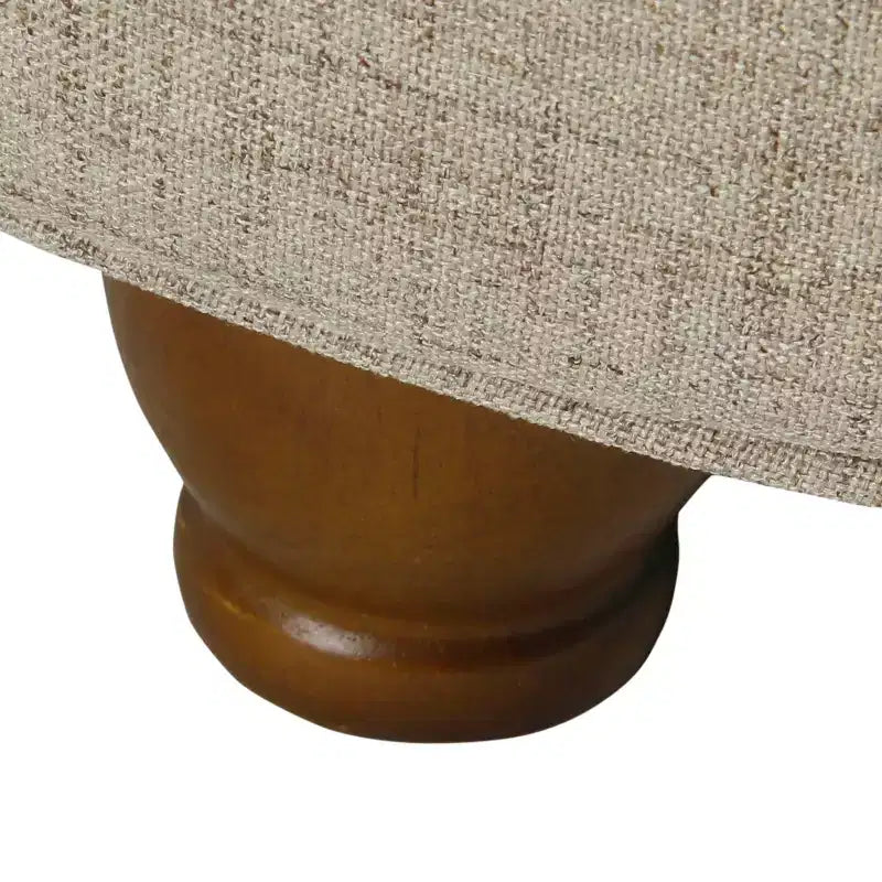 Grand pouf de rangement rond touffeté - HomePop