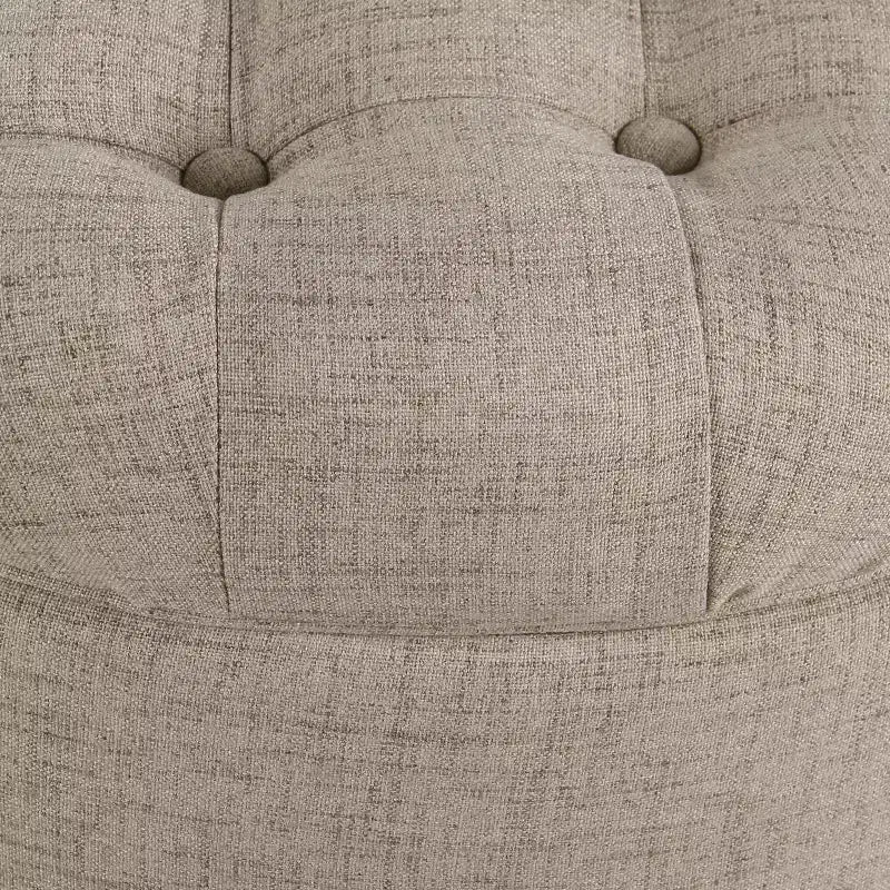 Grand pouf de rangement rond touffeté - HomePop